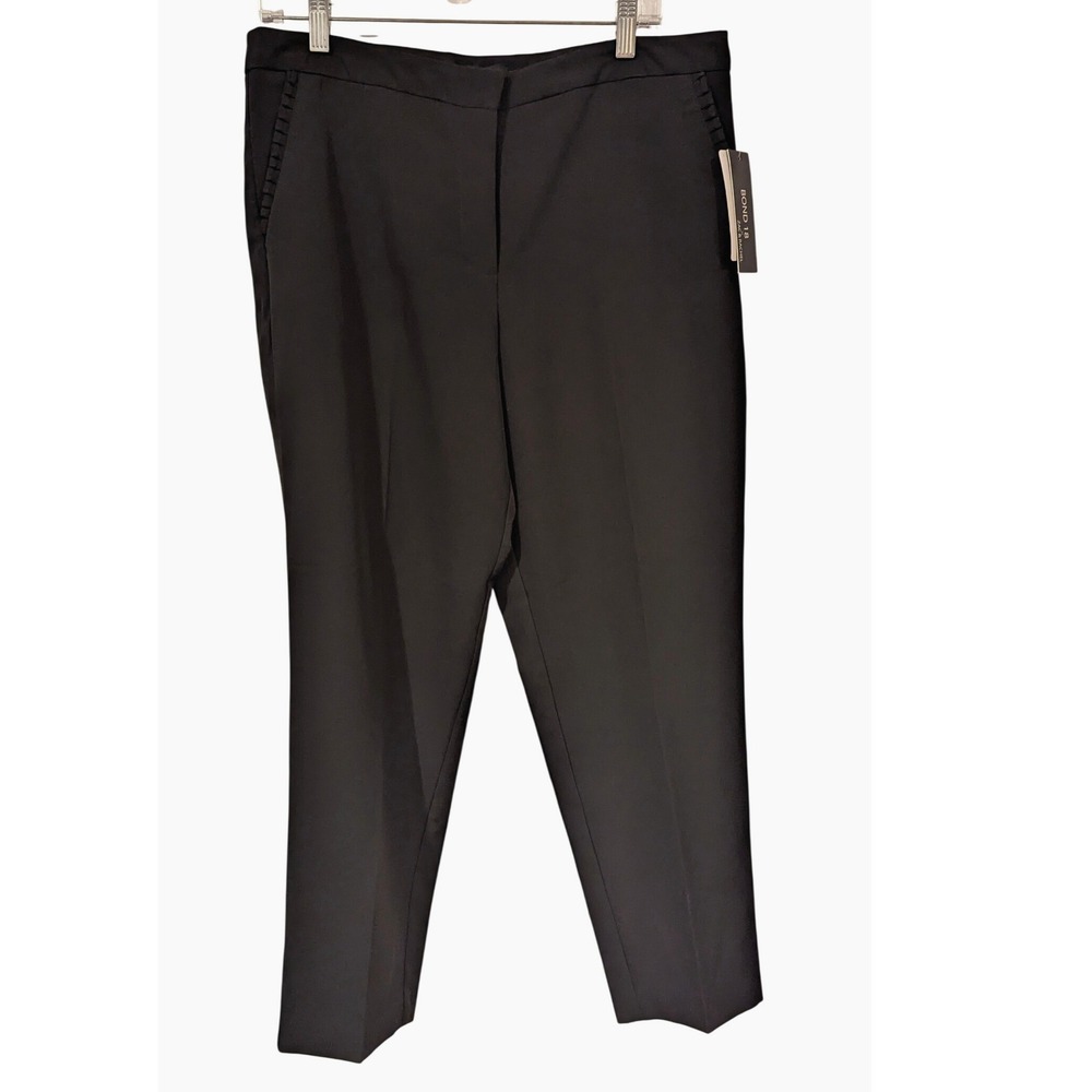 Zac & Rachel Bond 18 Black Slim Ankle Dress Pants Ruffle Pocket Detail Size 12